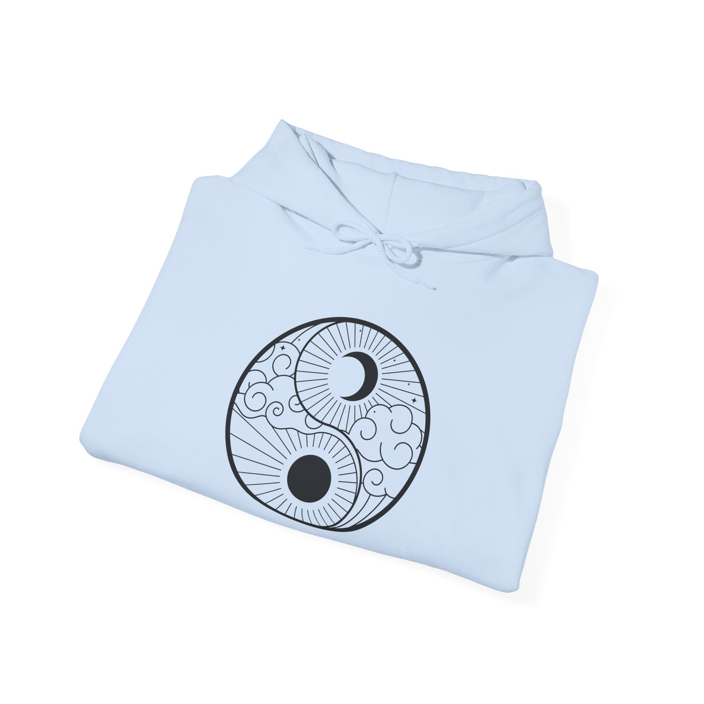 Yin Yang Sun and Moon Design Hoodie