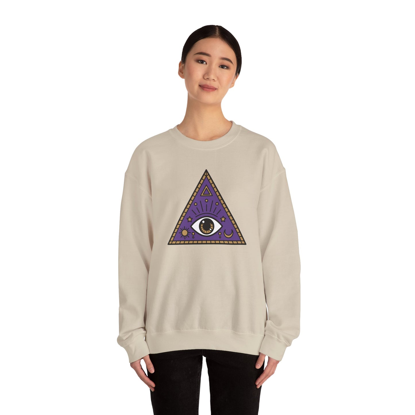 White Evil Eye and Pyramid Sweatshirt