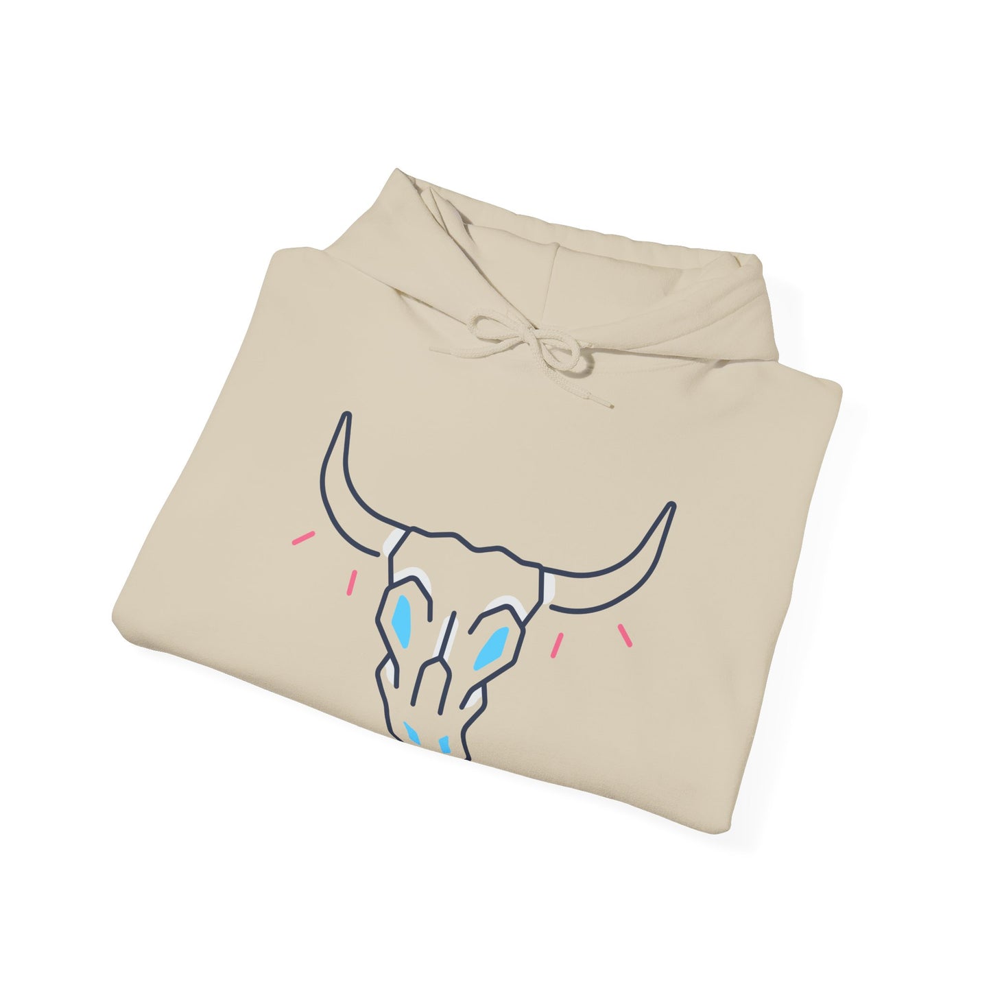 Buffalo Skull Drawing Hoodie