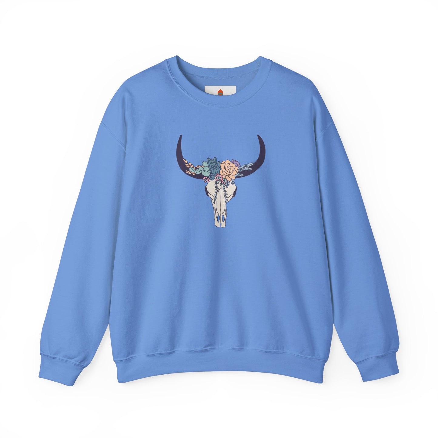 Buffalo Skull with Flowers Sweatshirt