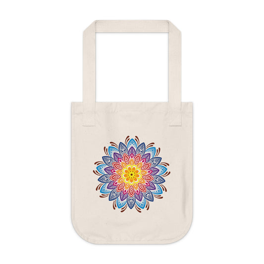 Mandala Pattern Organic Canvas Tote Bag