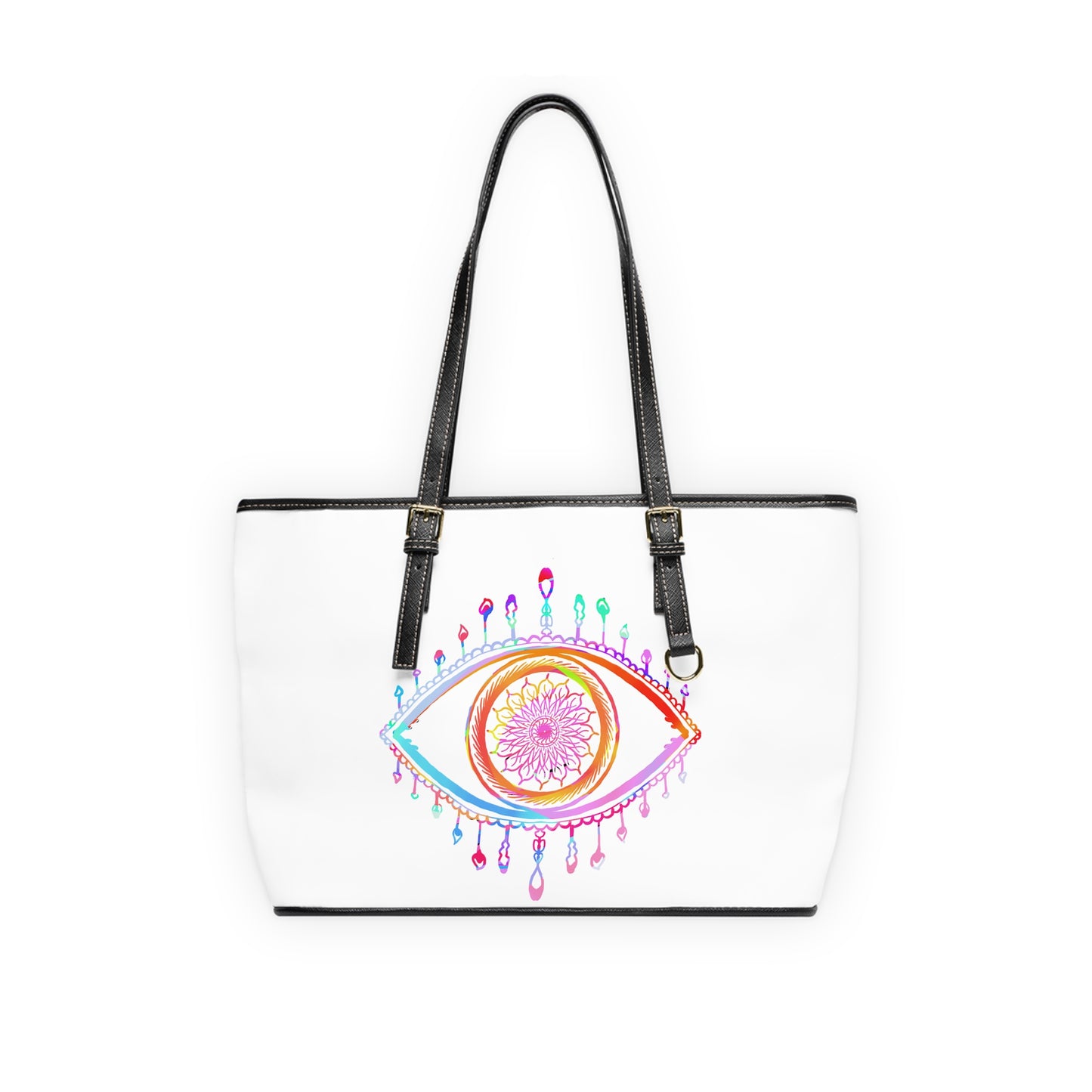 Evil Eye Art Leather Shoulder Bag