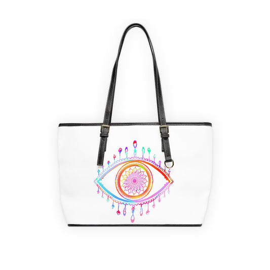 Evil Eye Art Leather Shoulder Bag