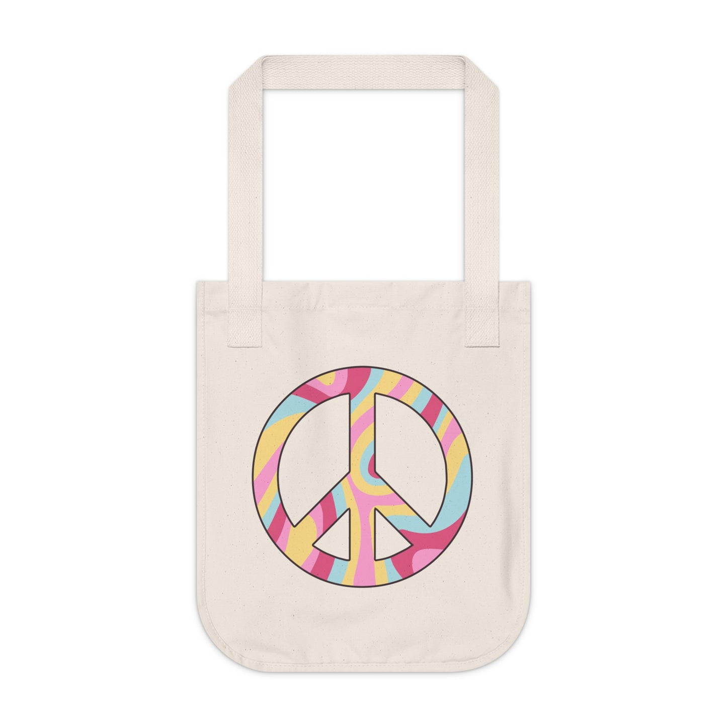 Hippie Peace Sign Organic Canvas Tote Bag