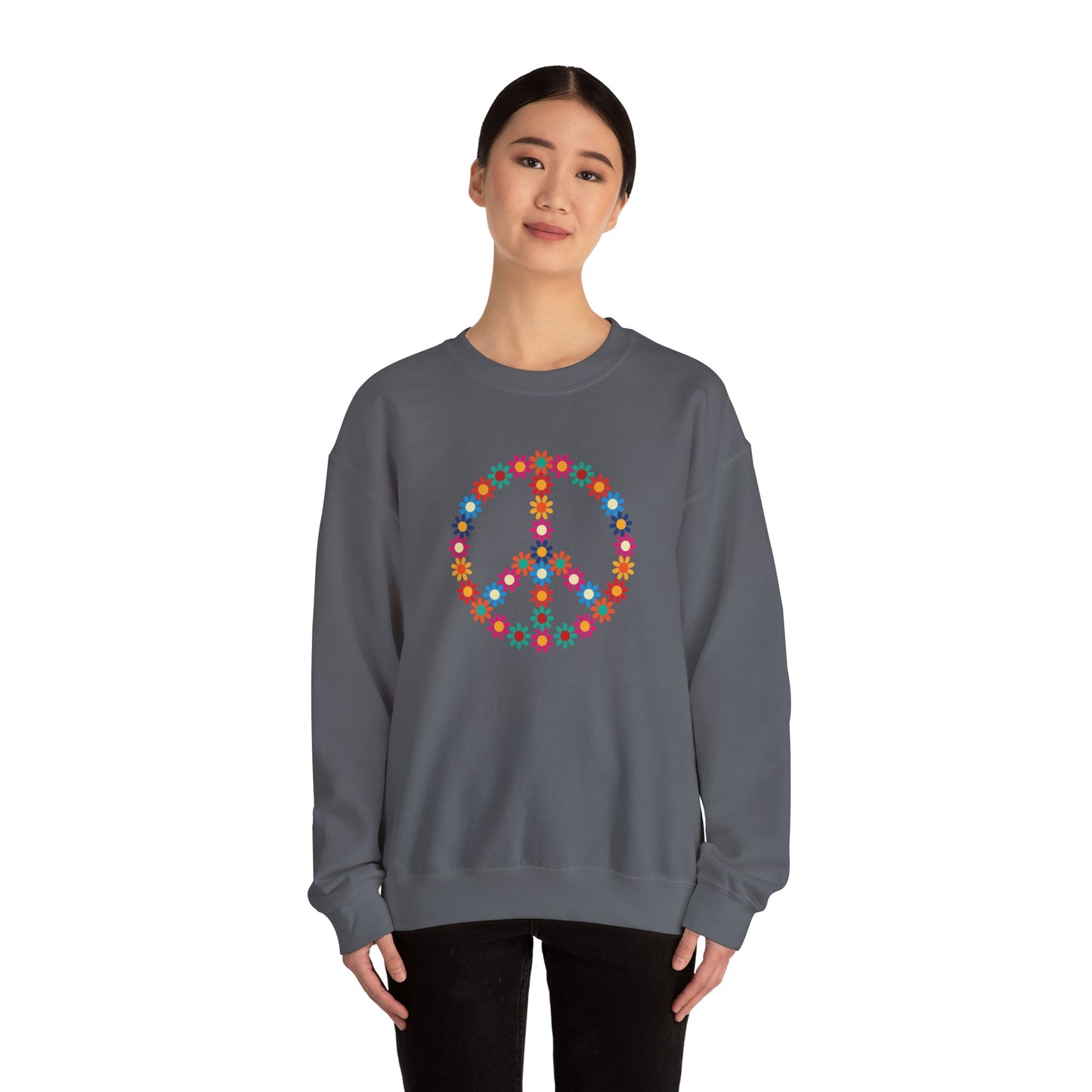 Peace Sign made of Flowers Sweatshirt