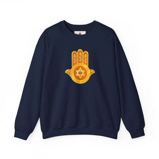 Golden Hamsa Hand with Star of David Sweatshirt