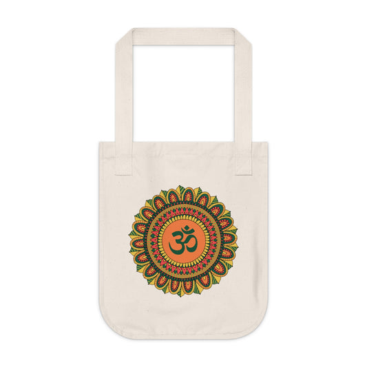 Om Multicolor Mandala Organic Canvas Tote Bag