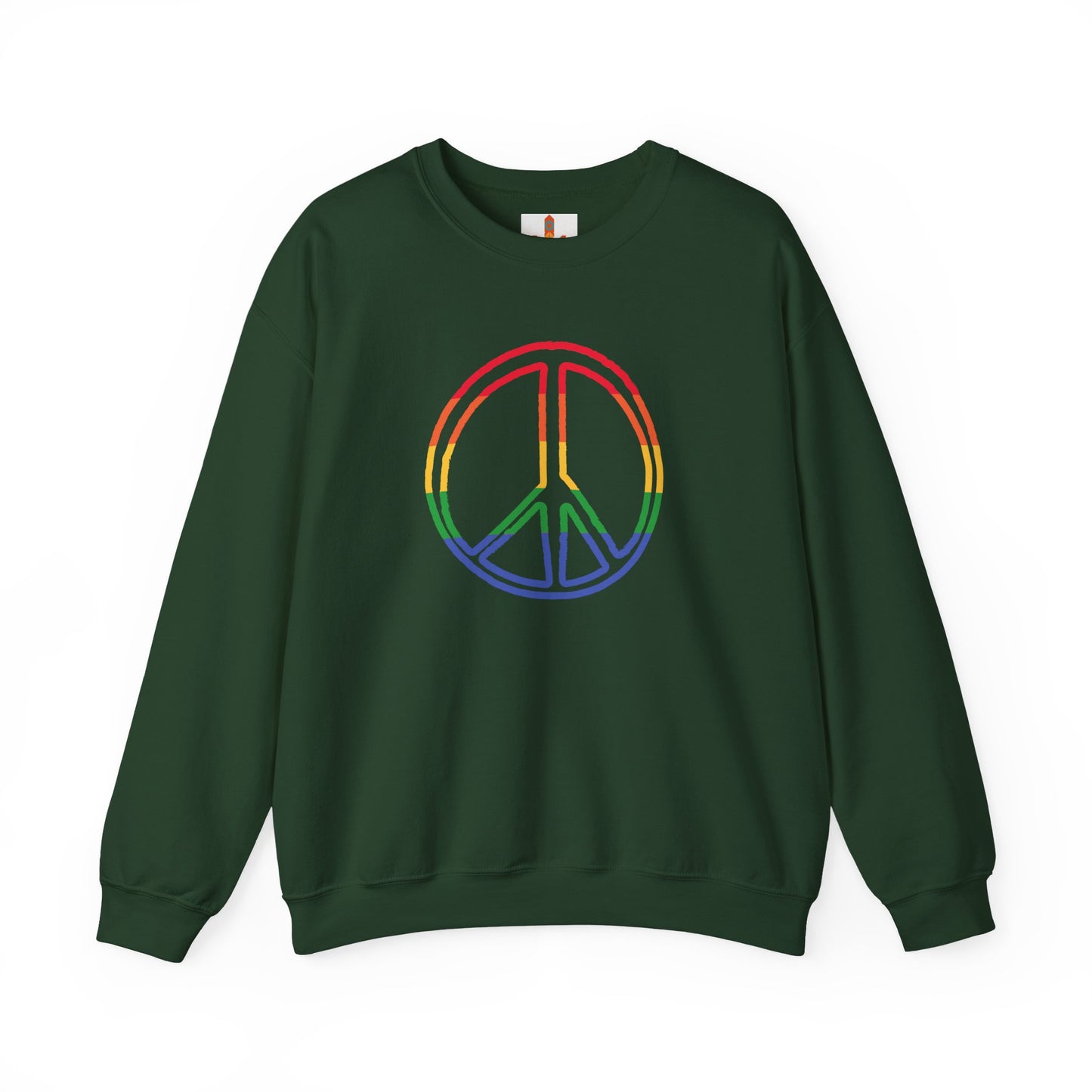 Drawing of Rainbow Peace Sign Sweatshirt