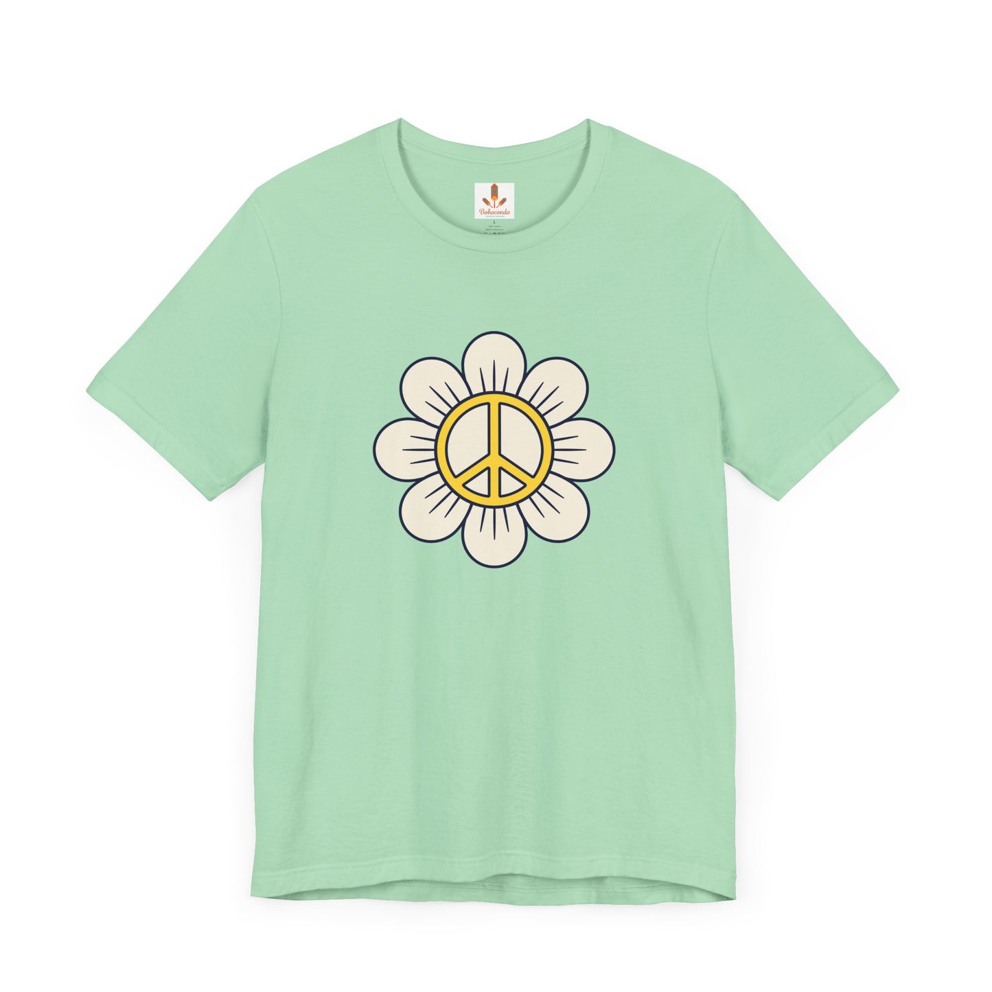 Yellow Peace Sign in a Flower T-shirt