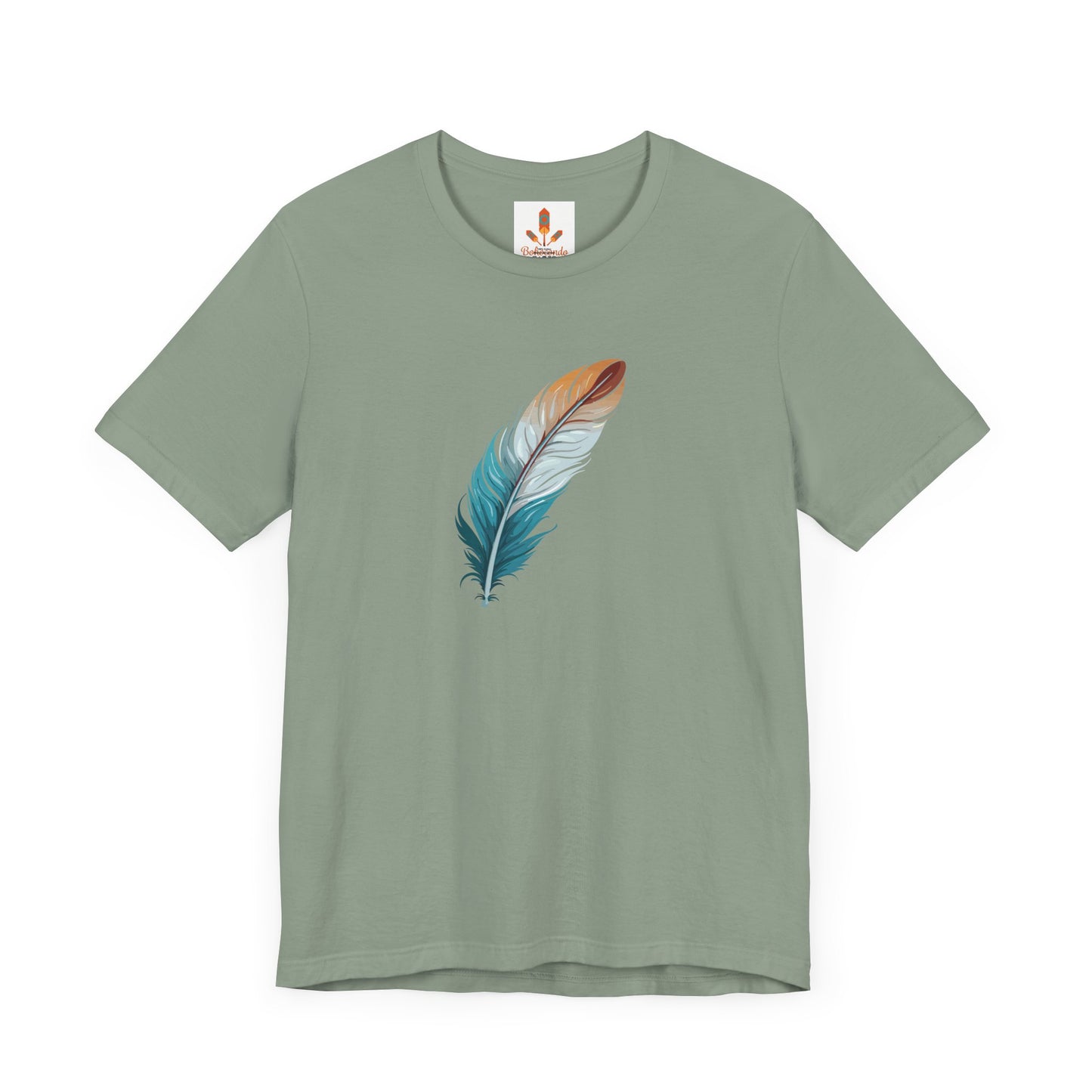 Blue and White Feather T-shirt