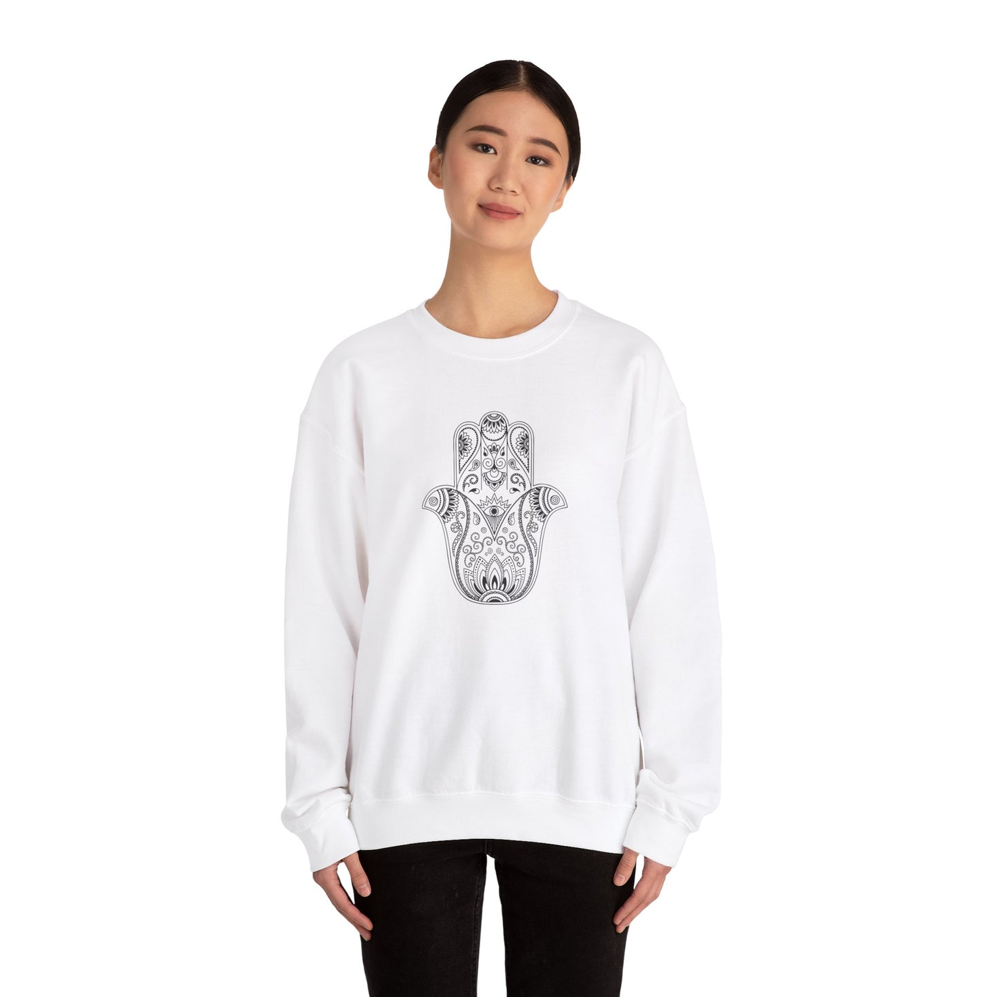 Lotus Flower Hamsa Hand Sweatshirt