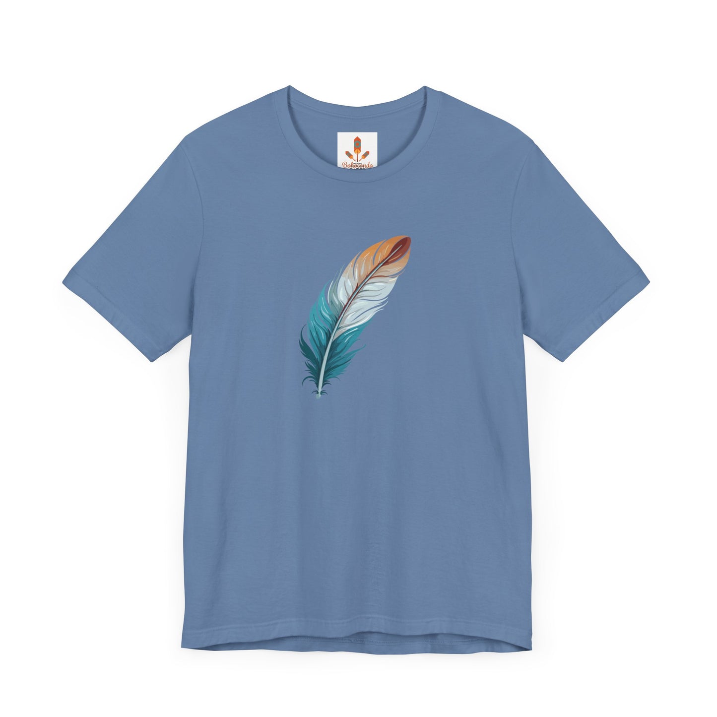 Blue and White Feather T-shirt