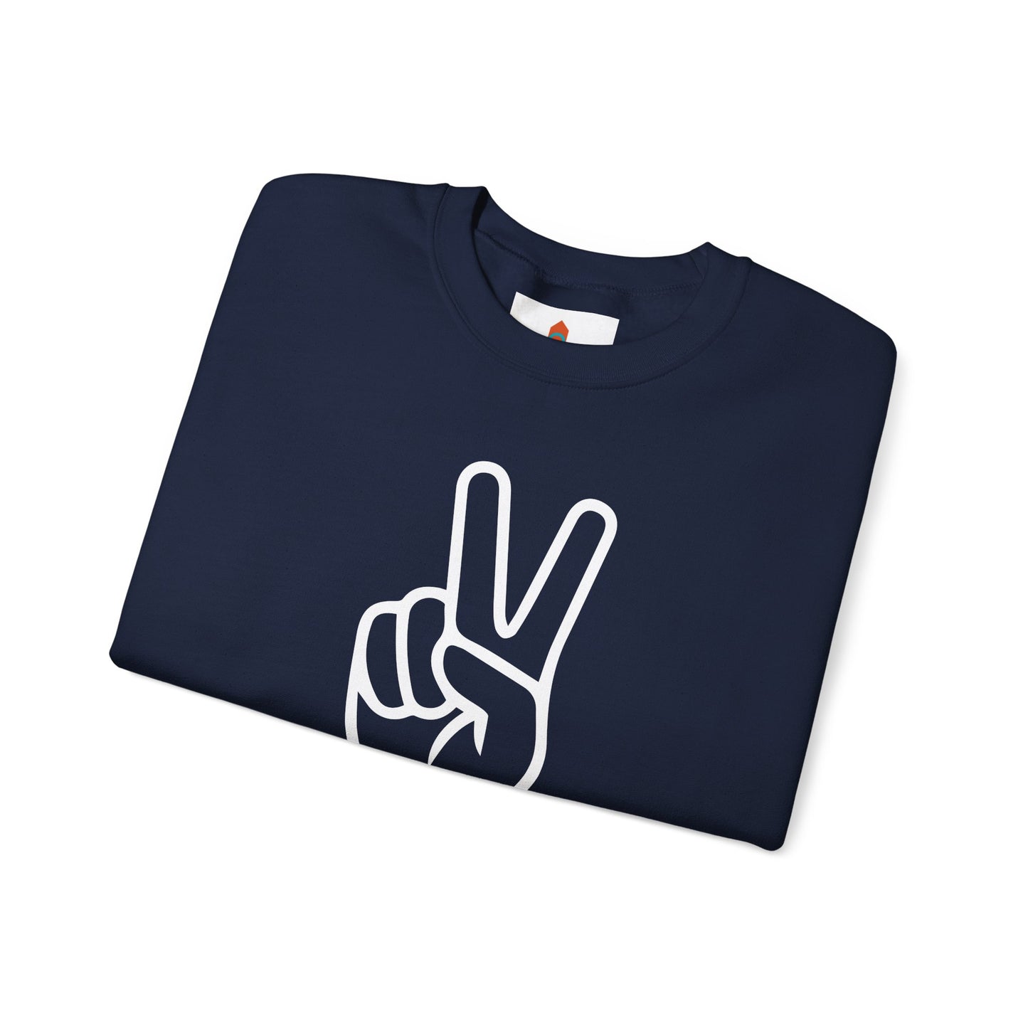 White Simple Peace Hand Sign Sweatshirt