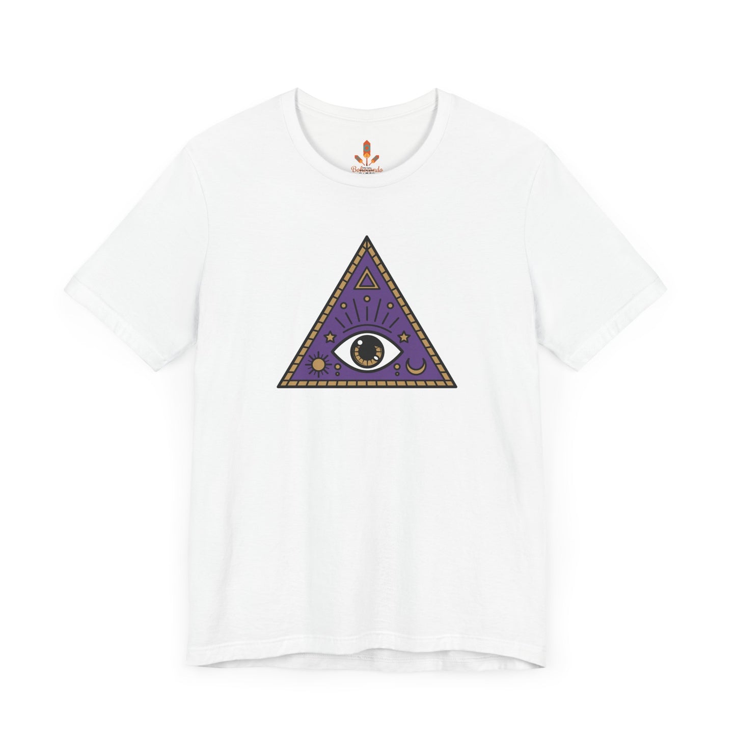 White Evil Eye and Pyramid T-shirt