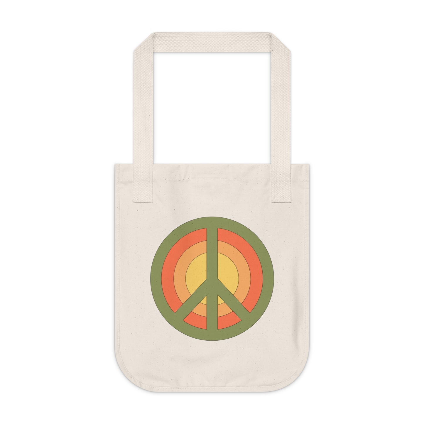 Retro Peace Sign Design Organic Canvas Tote Bag