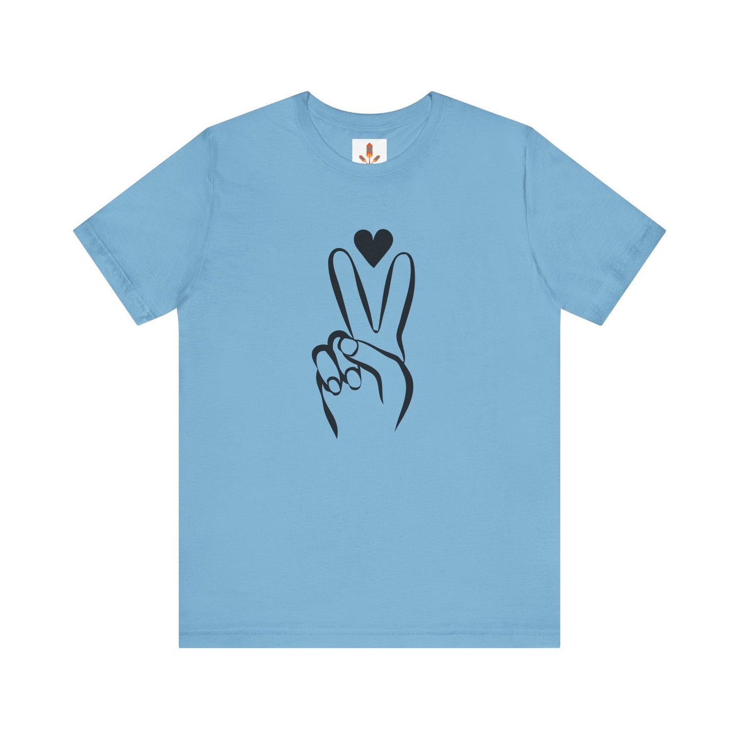 Peace Hand Sign with Heart T-shirt