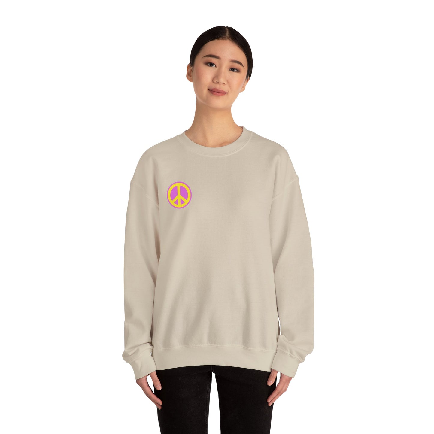 Yellow and Purple Peace Sign Sweatshirt