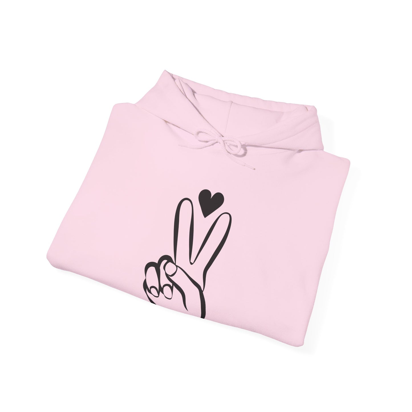 Peace Hand Sign with Heart Hoodie