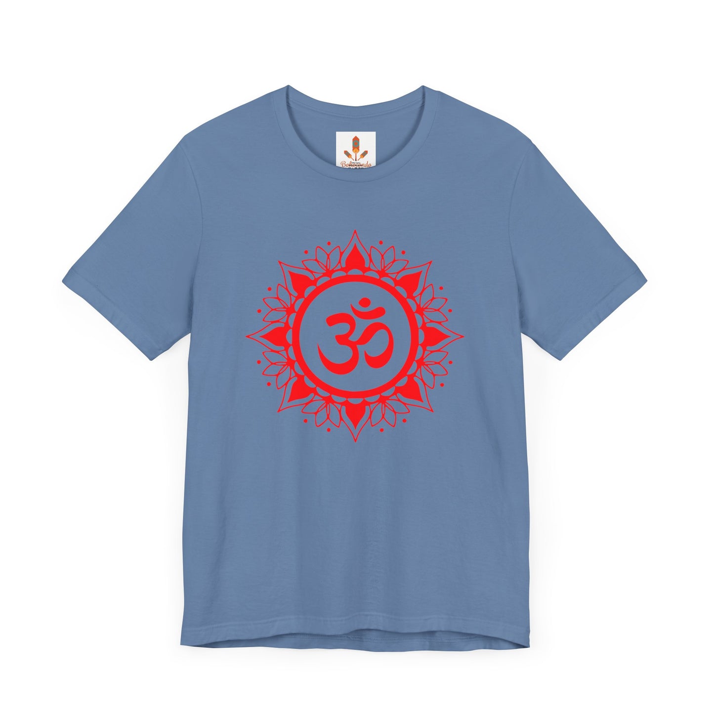 Red Om Lotus Design T-shirt