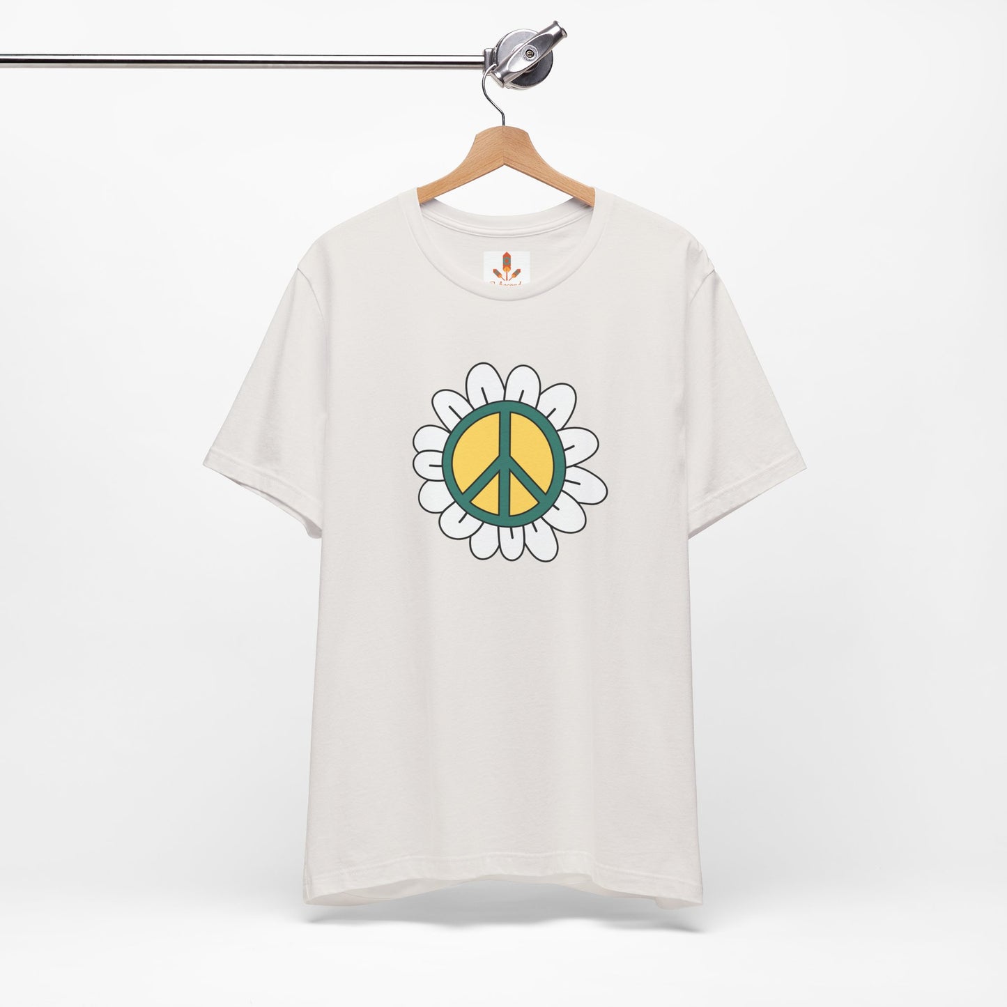 Peace Sign in White Flower T-shirt