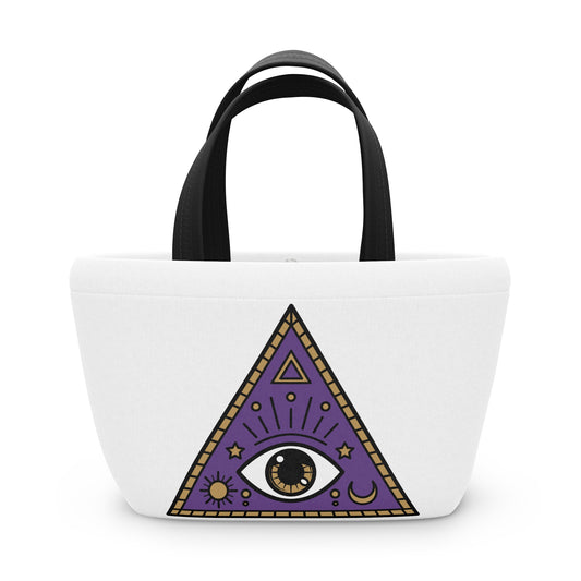 White Evil Eye and Pyramid Bag