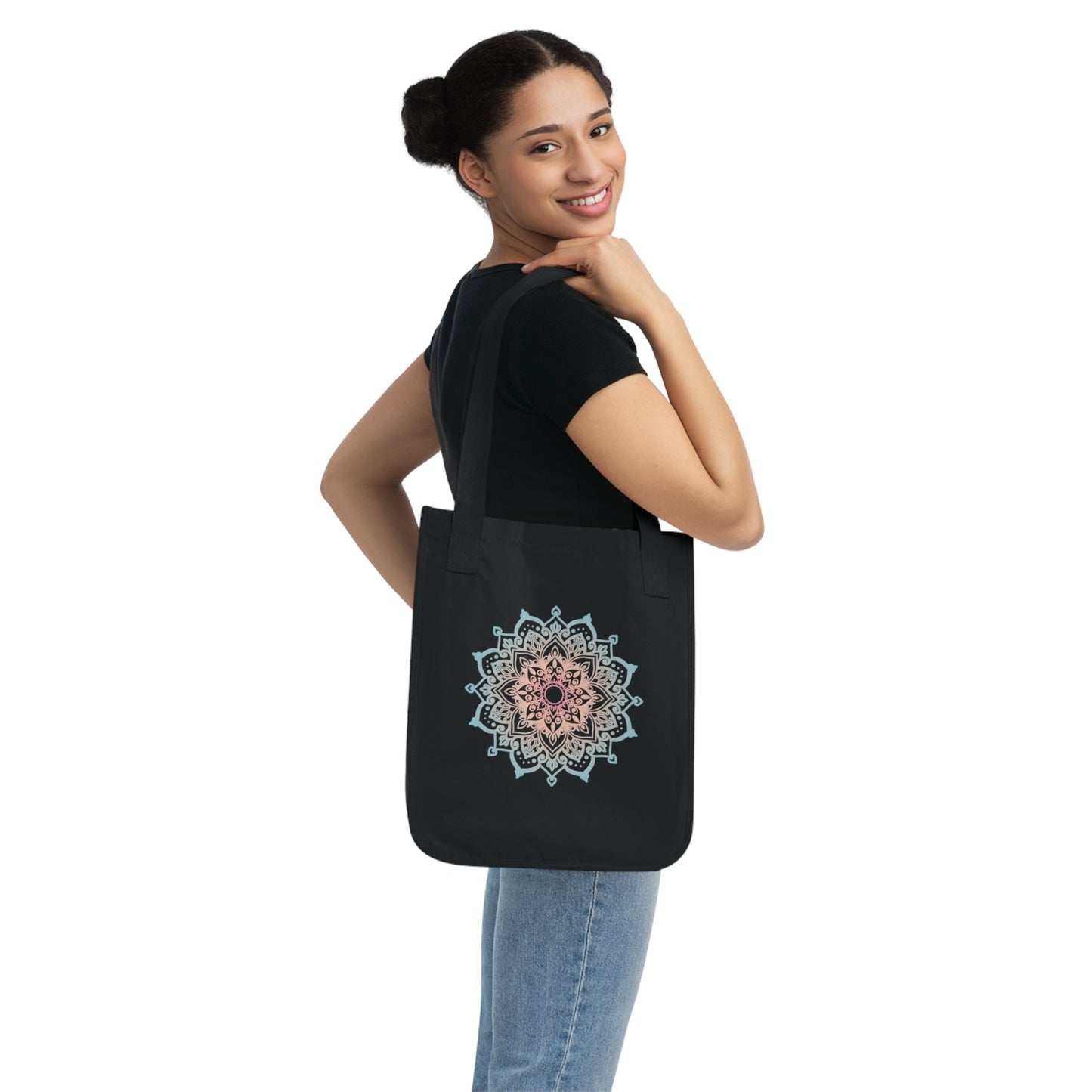 Flower Mandala Organic Canvas Tote Bag