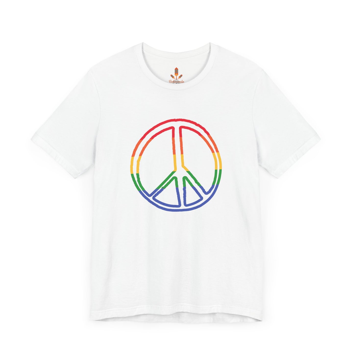 Drawing of Rainbow Peace Sign T-shirt