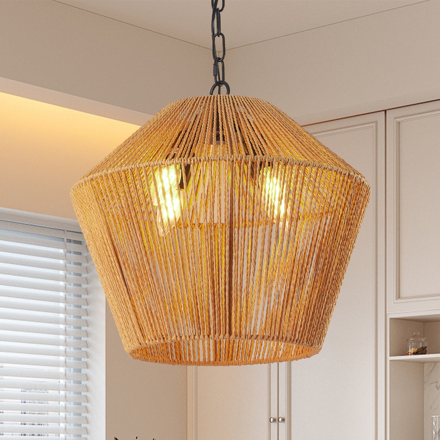 Boho Hemp Rope Pendant Light