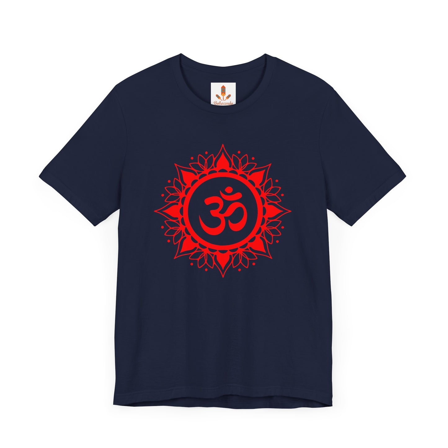 Red Om Lotus Design T-shirt