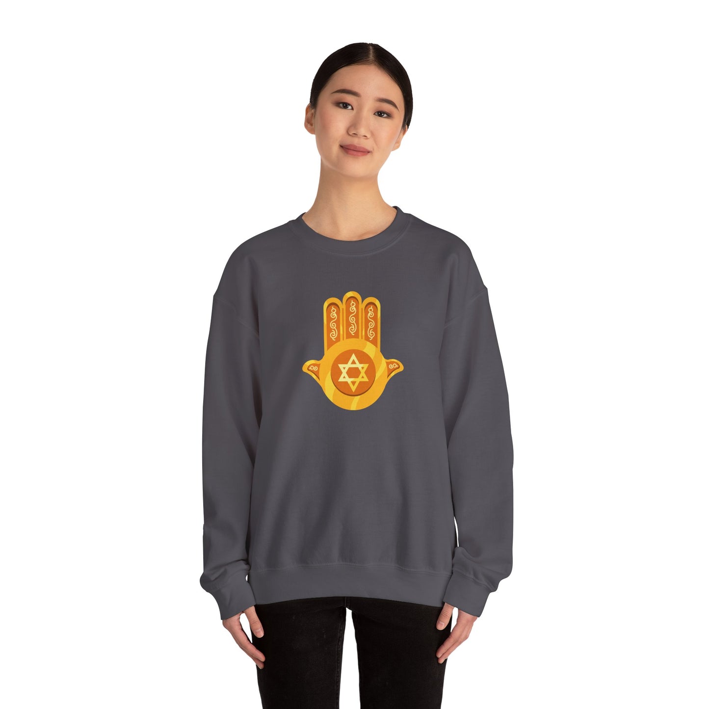 Golden Hamsa Hand with Star of David Sweatshirt