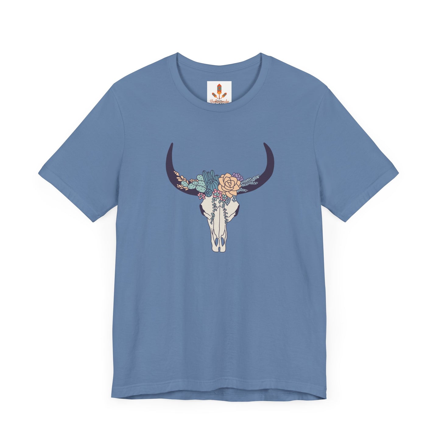 Buffalo Skull with Flowers T-shirt