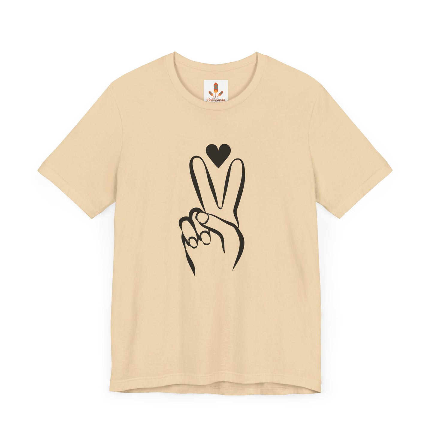 Peace Hand Sign with Heart T-shirt