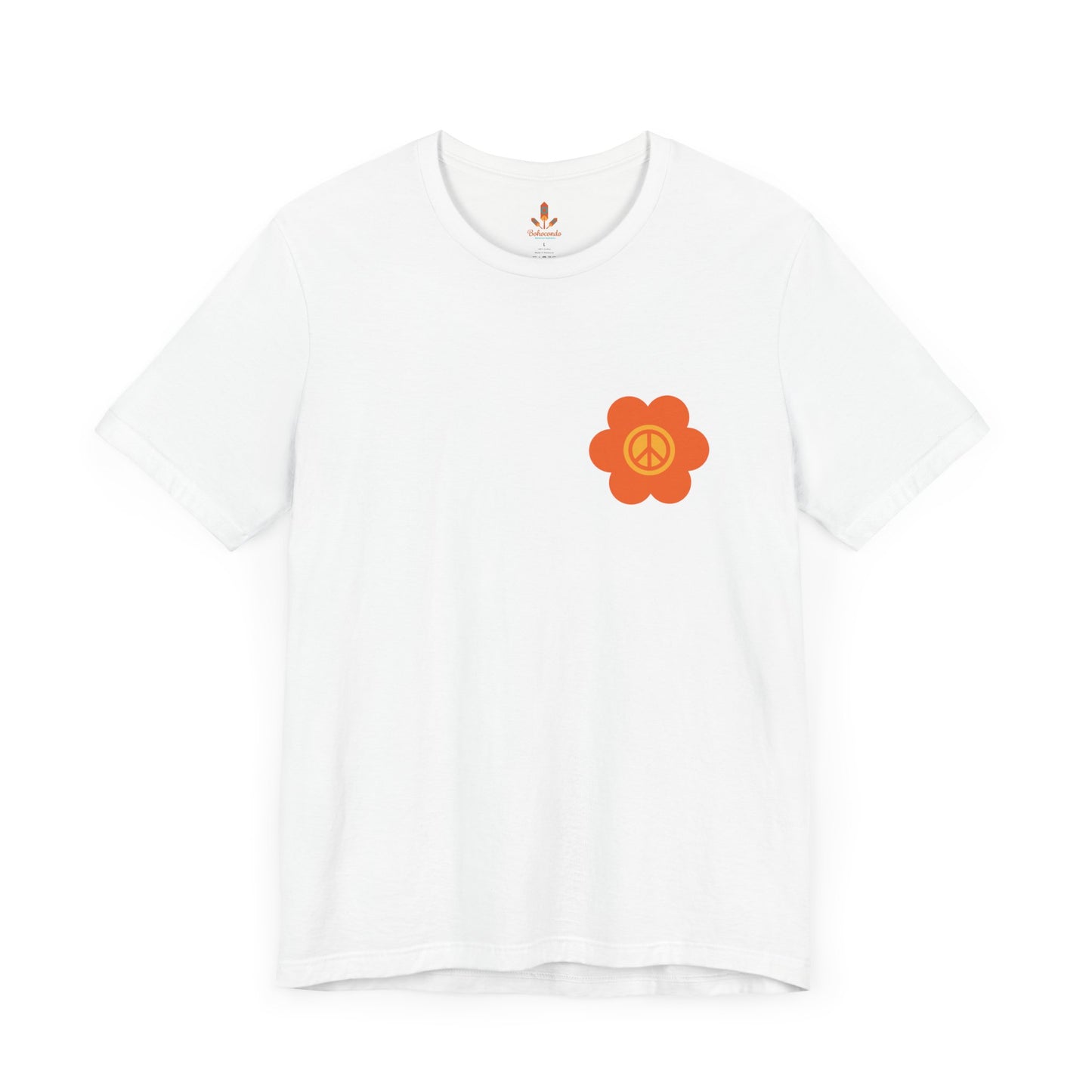 Peace Sign in Orange Flower T-shirt