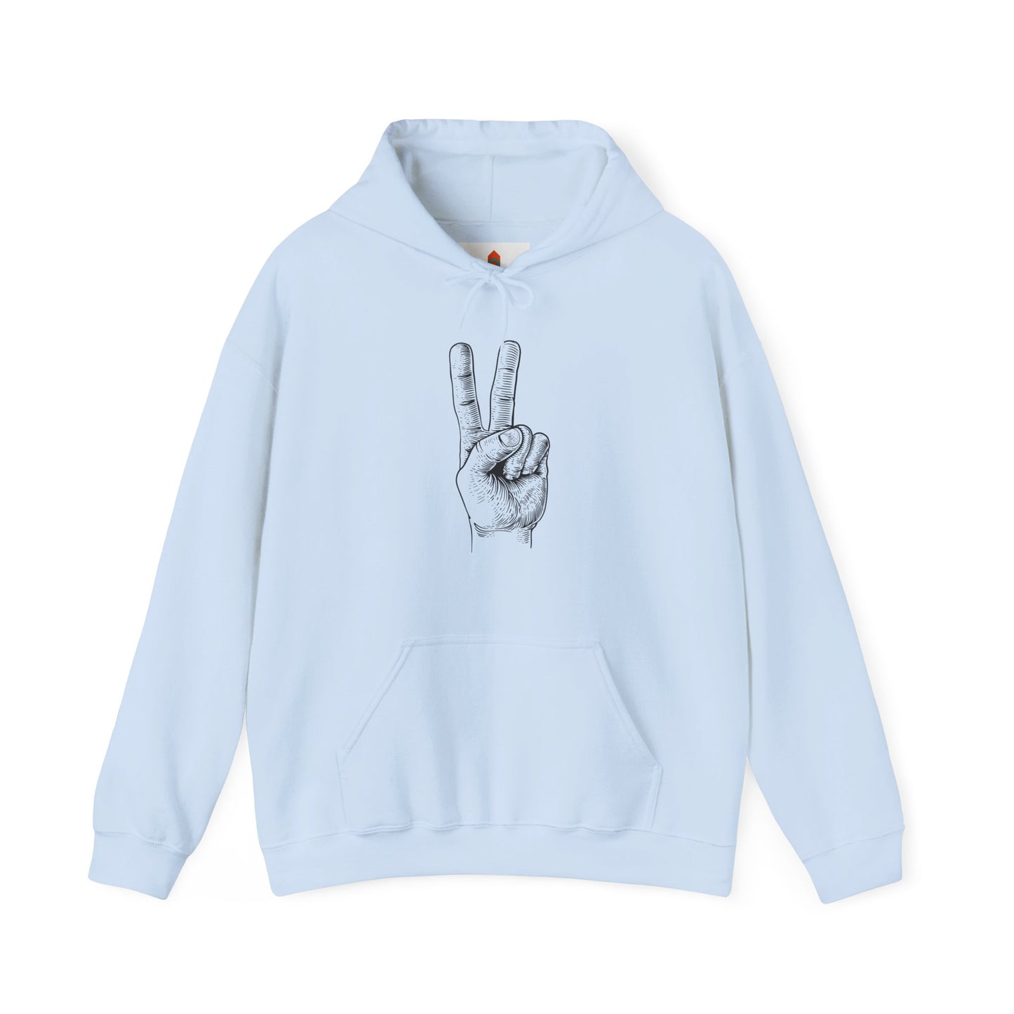 Peace Hand Sign Drawing Hoodie