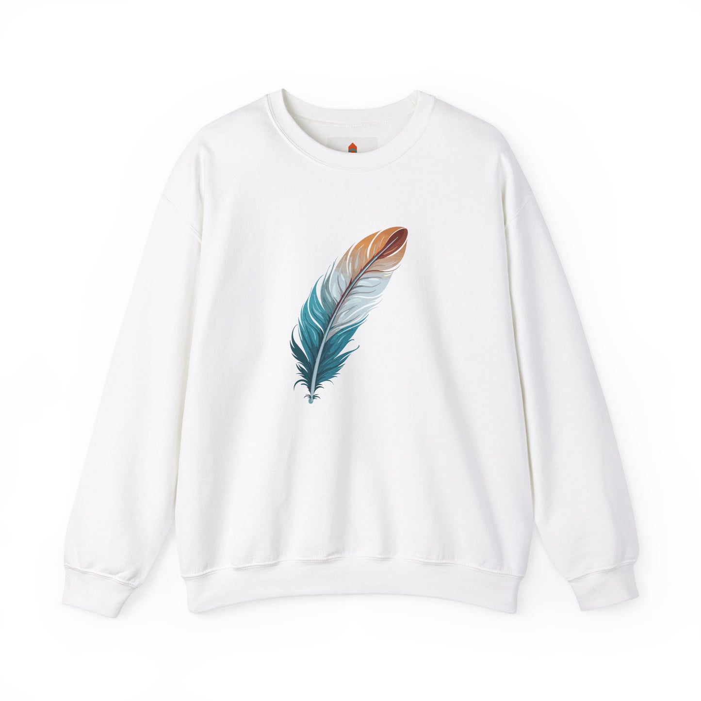 Blue and White Feather Sweatshirt