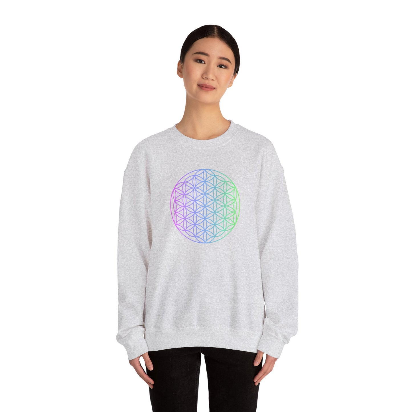 Blue and Green Flower of Life Sweatshirt