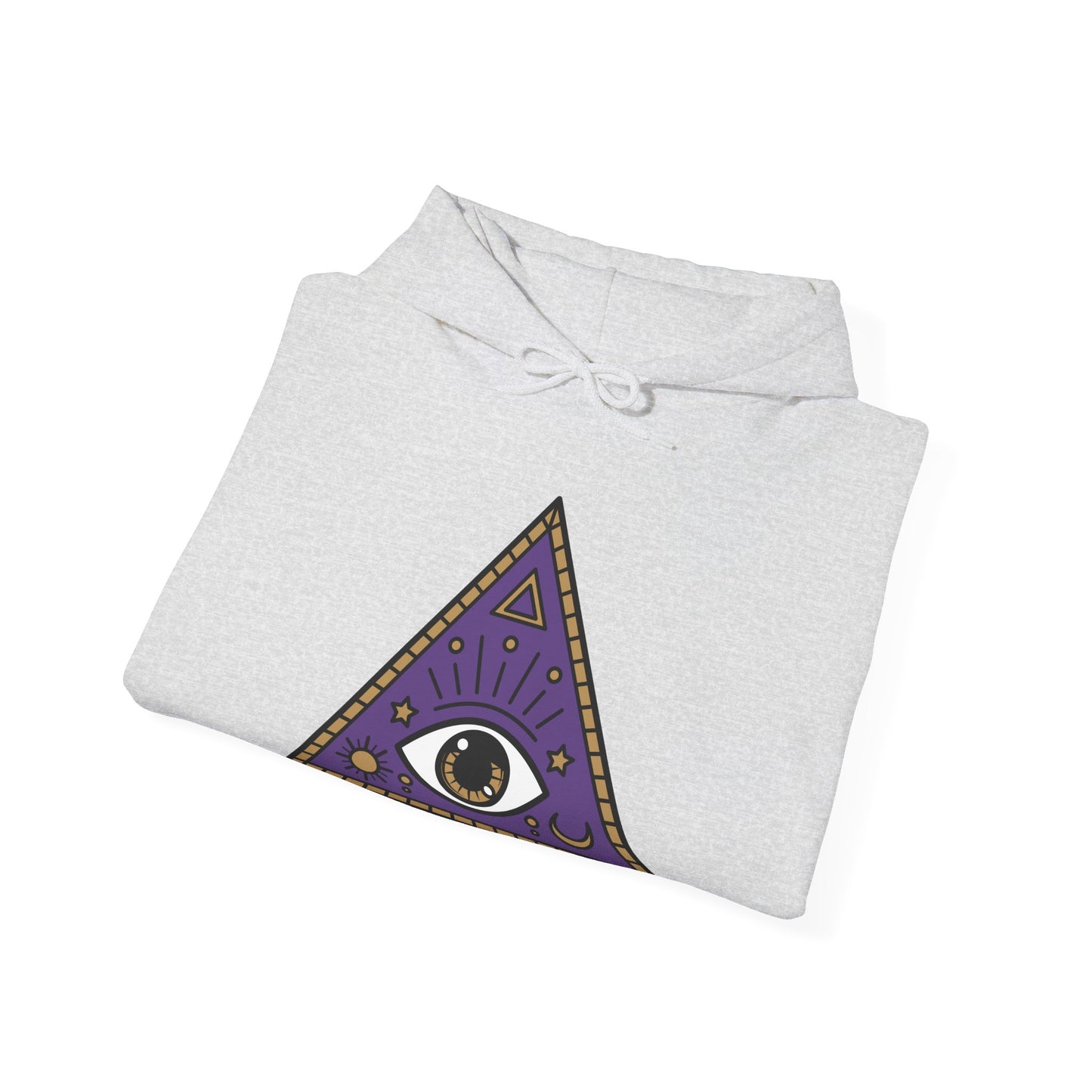 White Evil Eye and Pyramid Hoodie