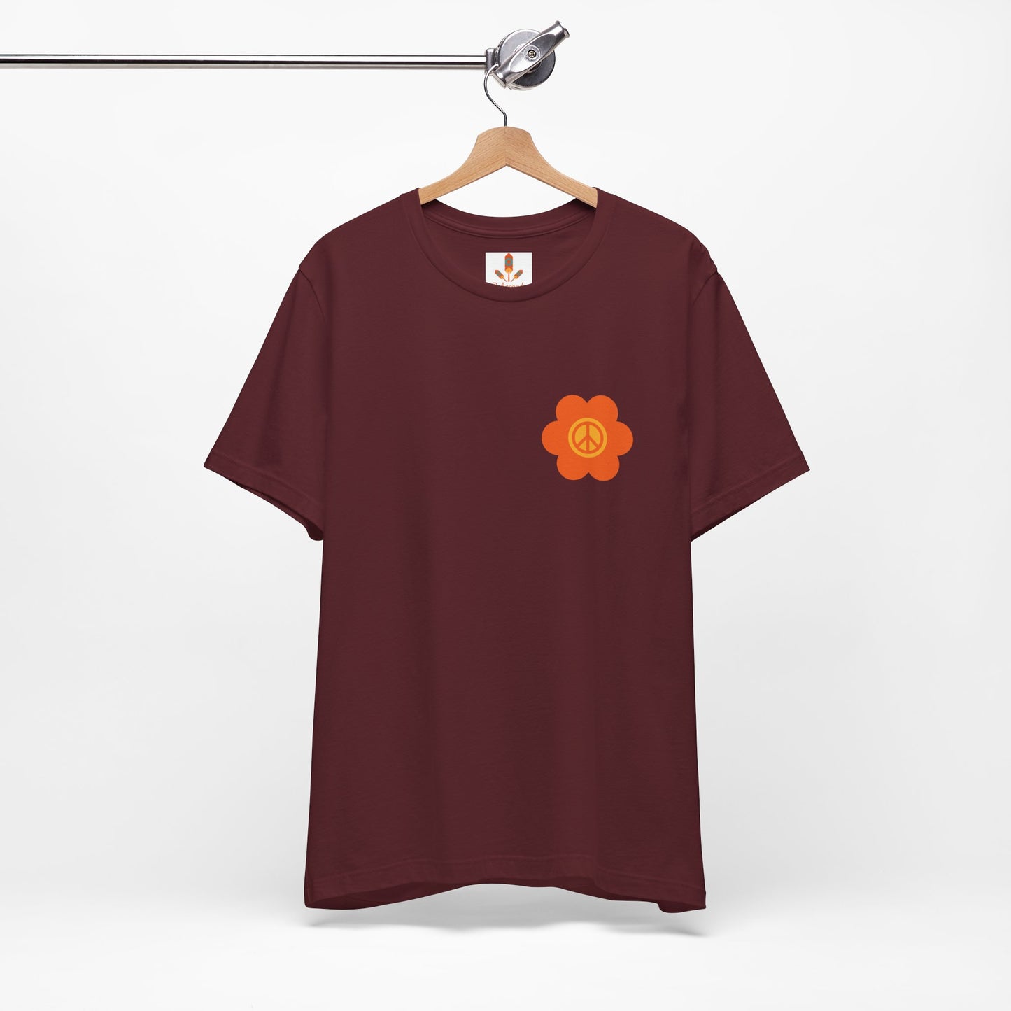 Peace Sign in Orange Flower T-shirt