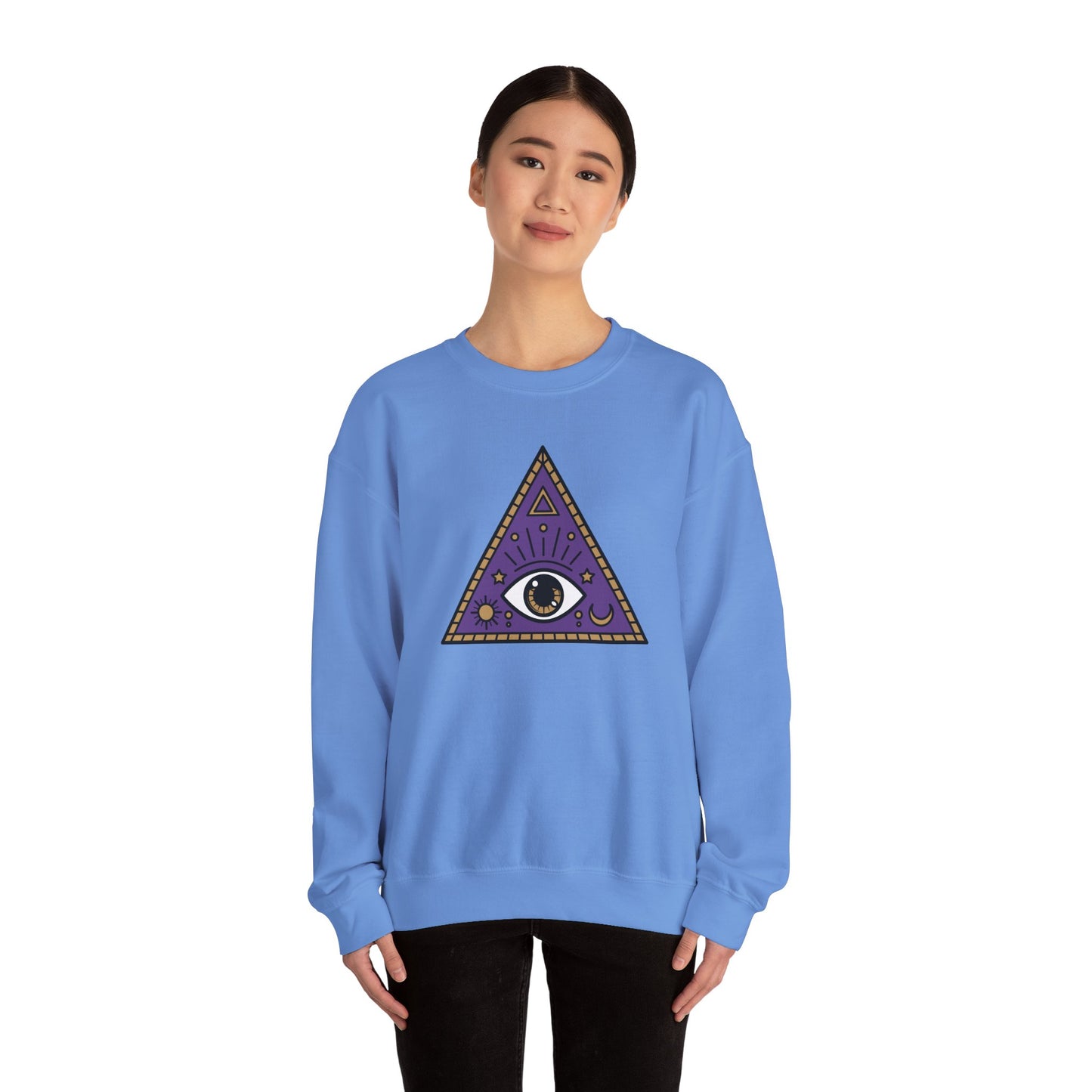 White Evil Eye and Pyramid Sweatshirt