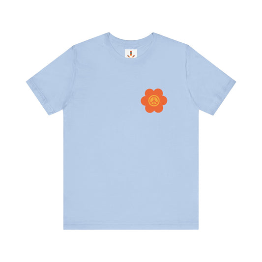 Peace Sign in Orange Flower T-shirt