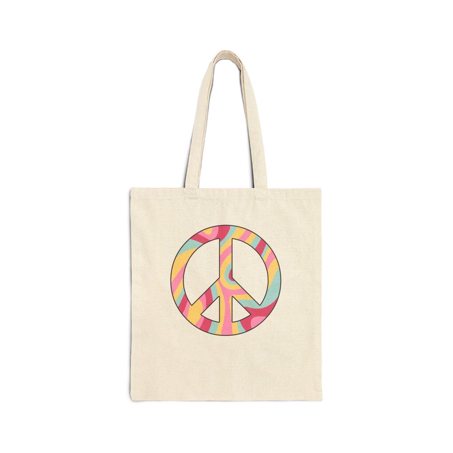 Hippie Peace Sign Cotton Tote Bag