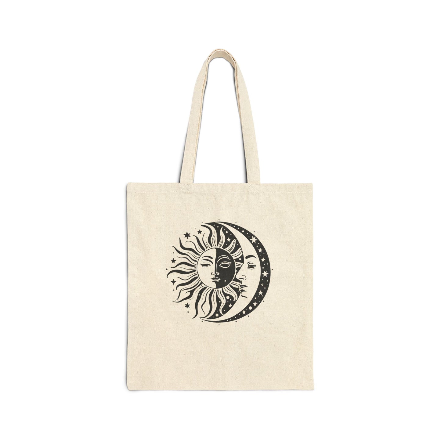 Moon and Sun Art Cotton Tote Bag