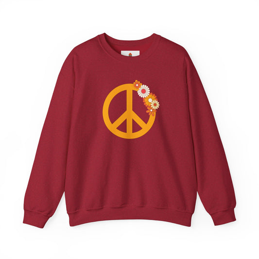 Peace Sign with Flowers Sweatshirt