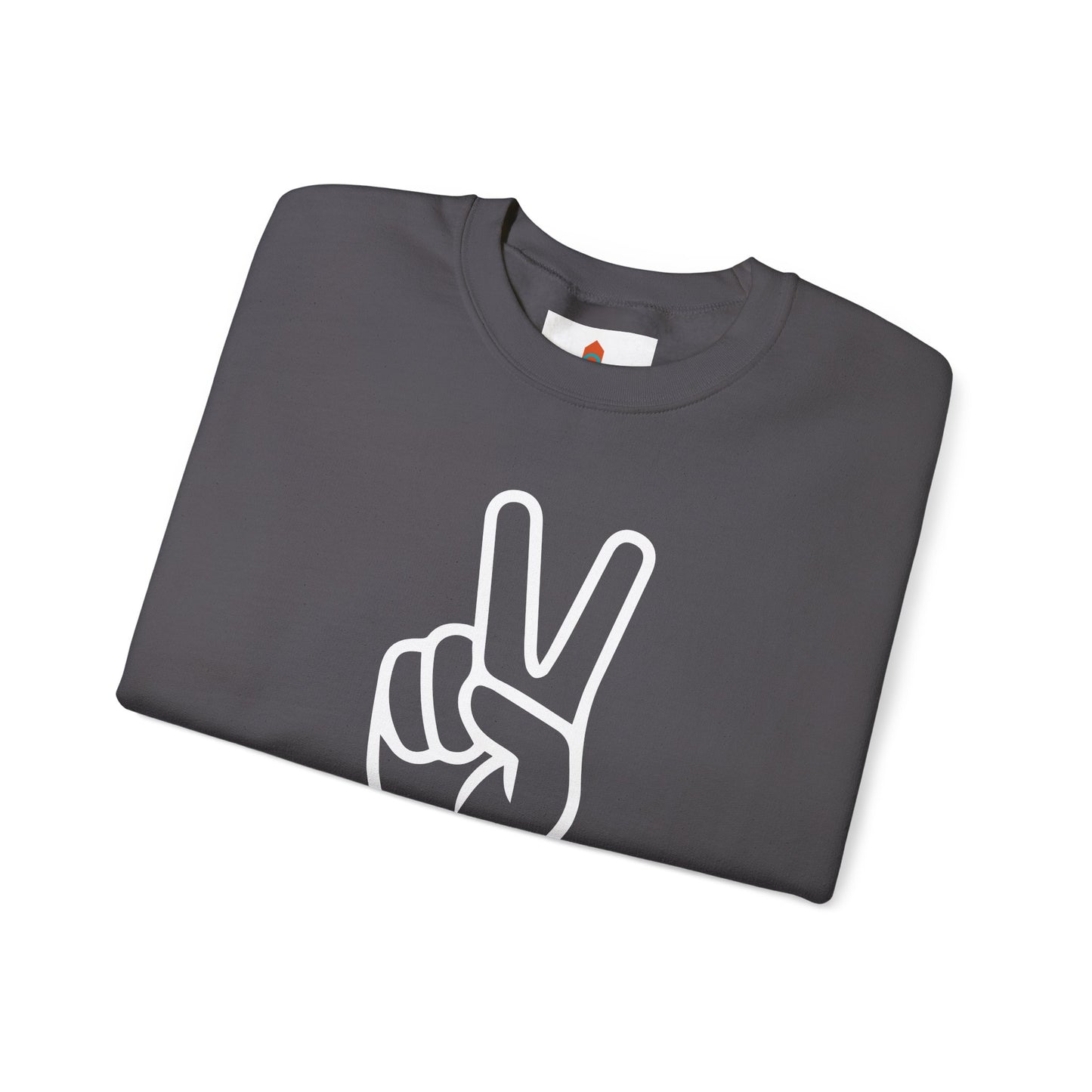 White Simple Peace Hand Sign Sweatshirt