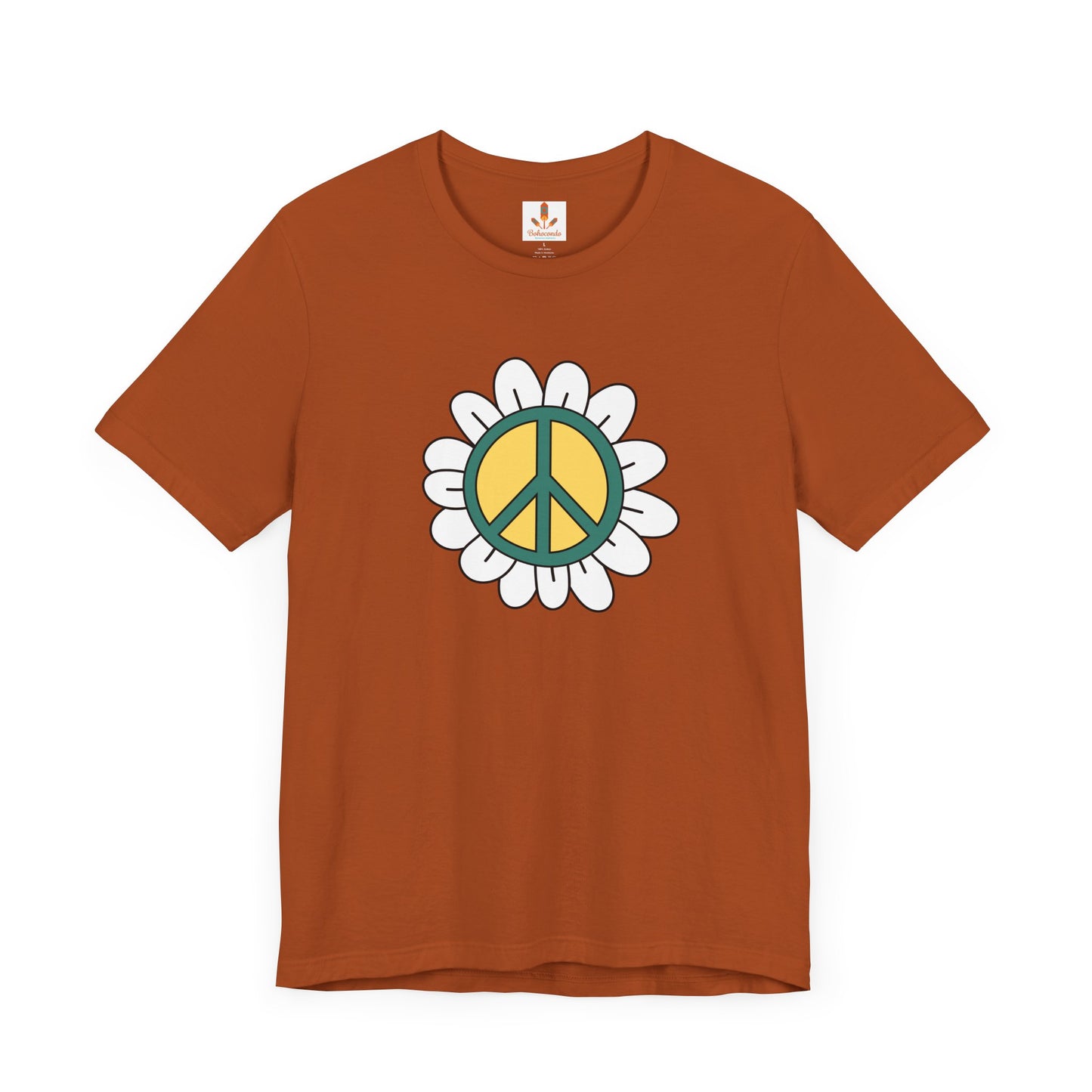 Peace Sign in White Flower T-shirt