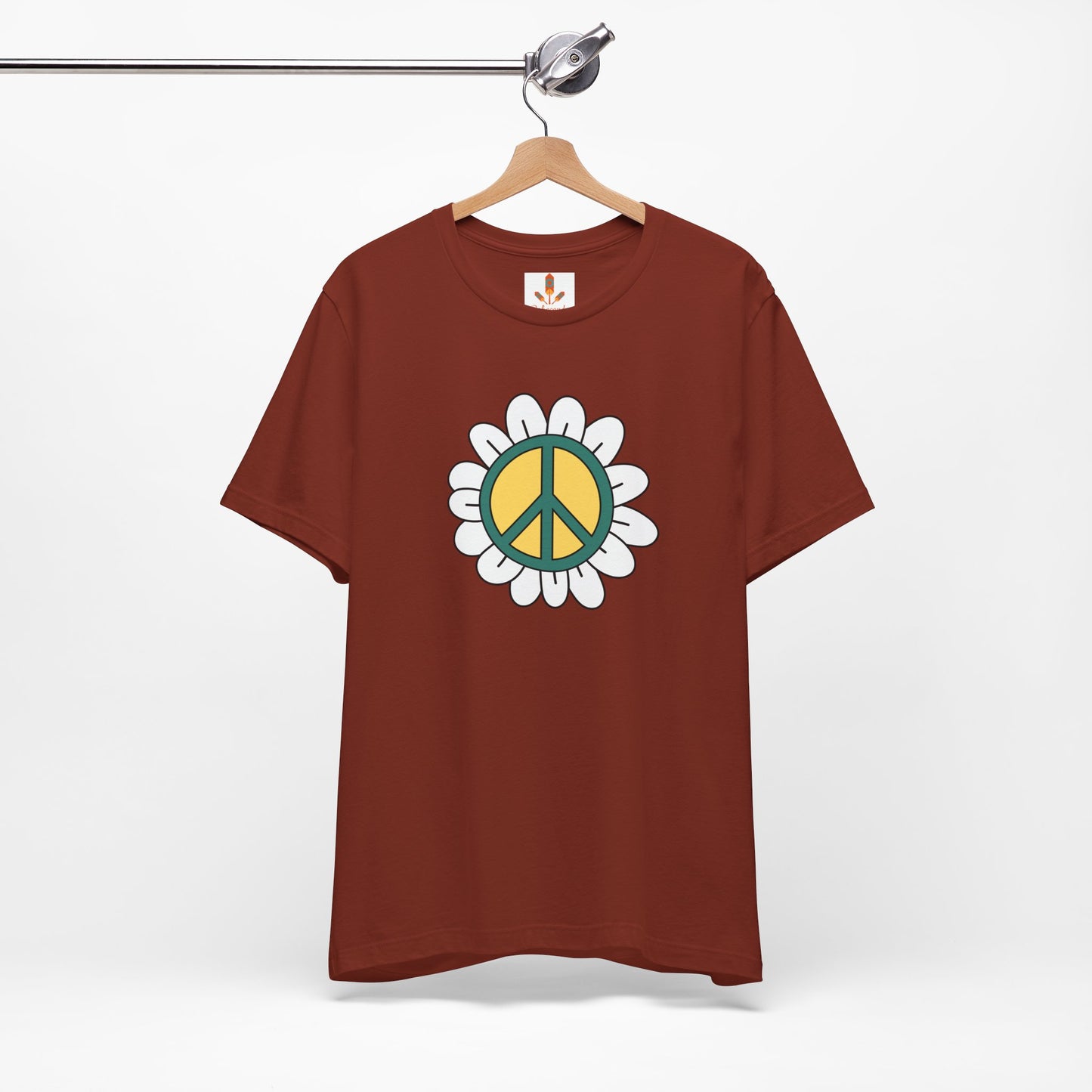 Peace Sign in White Flower T-shirt