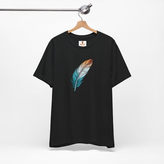 Blue and White Feather T-shirt