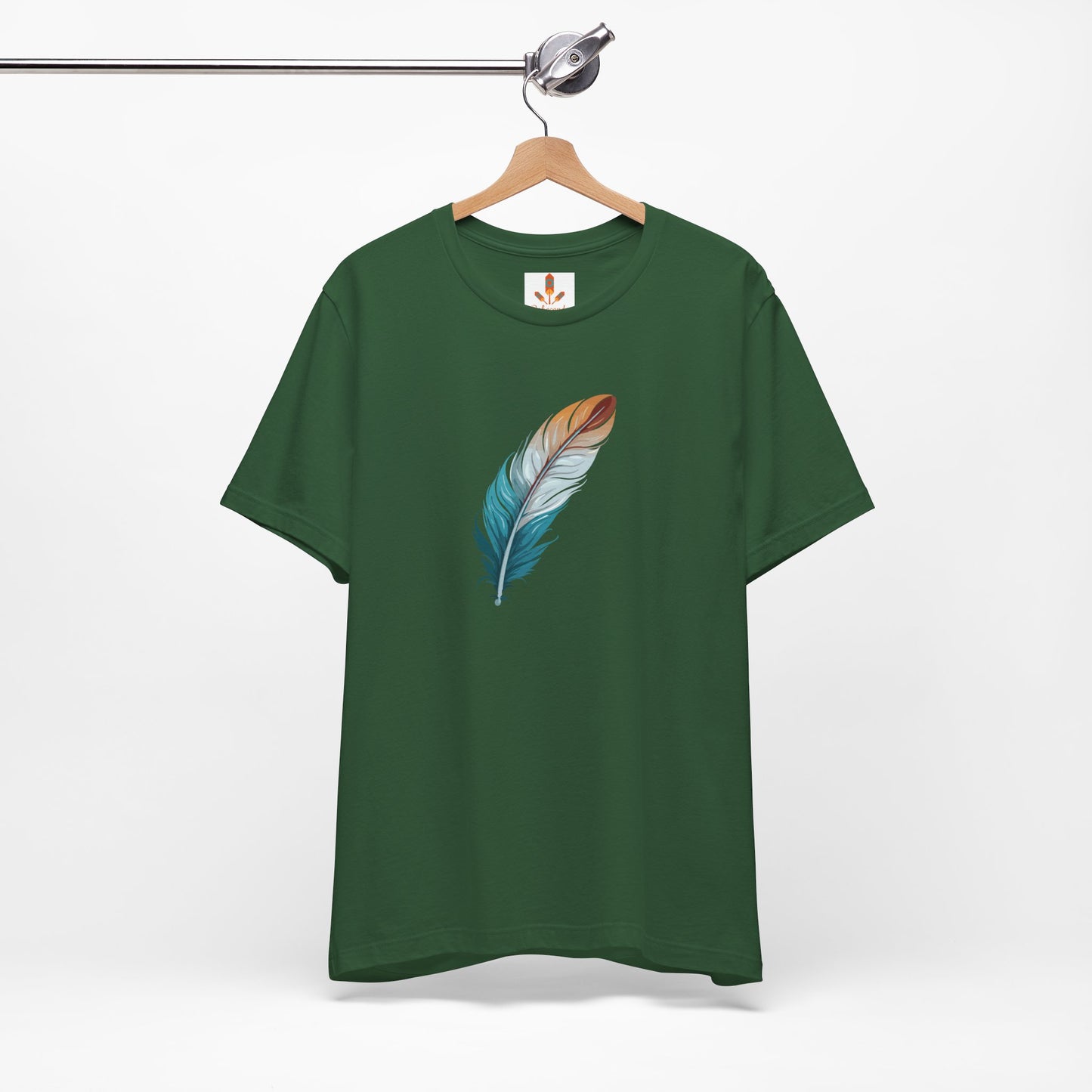 Blue and White Feather T-shirt