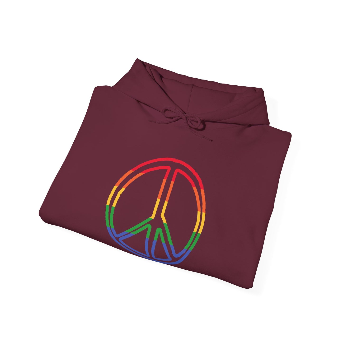 Drawing of Rainbow Peace Sign Hoodie