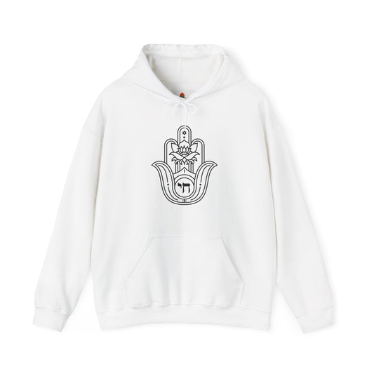 Hamsa Hand with Lotus Design Hoodie